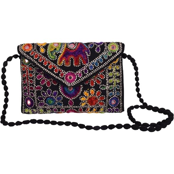 Women\'s Rajasthani Hand Embroidered Mini Craft Trade Crossbody Bag Party Gifts